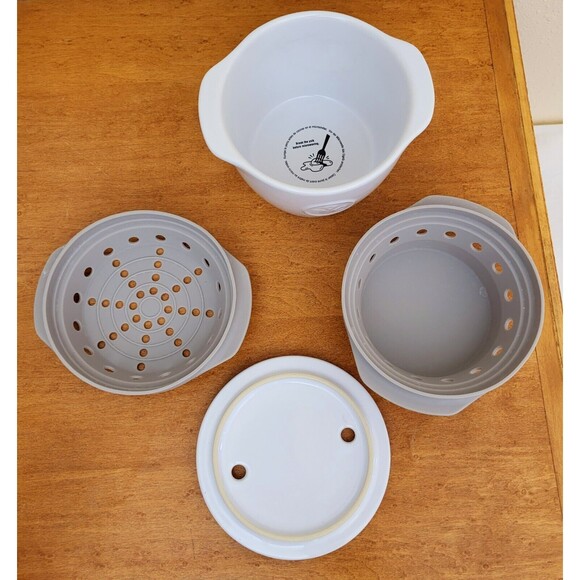 Pampered Chef Breakfast Microwave Sandwich Breakfast Maker #2634  Ceramic White - Picture 6 of 8
